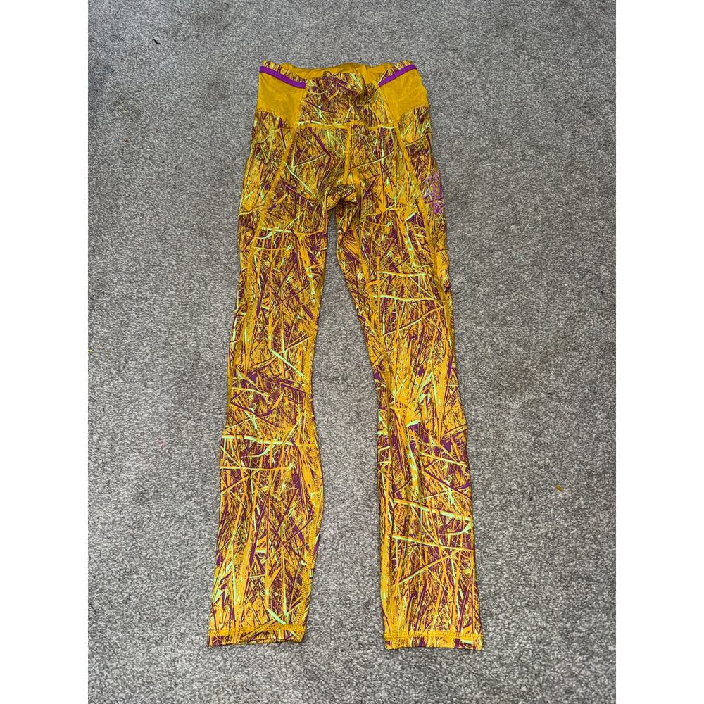 The North Face Trailwear QTM High Rise 7/8 Leggings Yellow Field Print Womens S